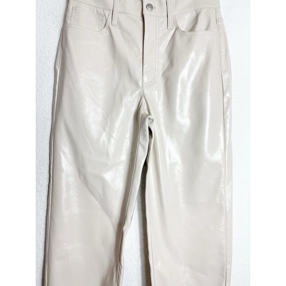 NWT Madewell The Perfect Vintage Straight Pant Size 27 Cream Faux Leather - Picture 10 of 13